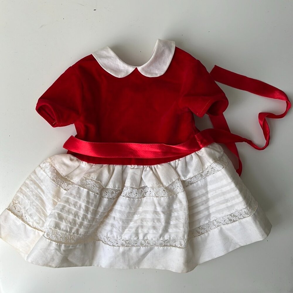 VTG RARE Charmin Chatty Cathy Doll Birthday Surprise Red Velvet Dress Mattel